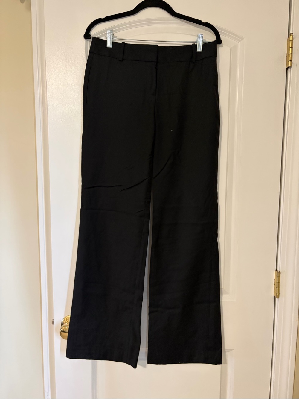 J. Crew Black Wide-Leg City Fit Trousers